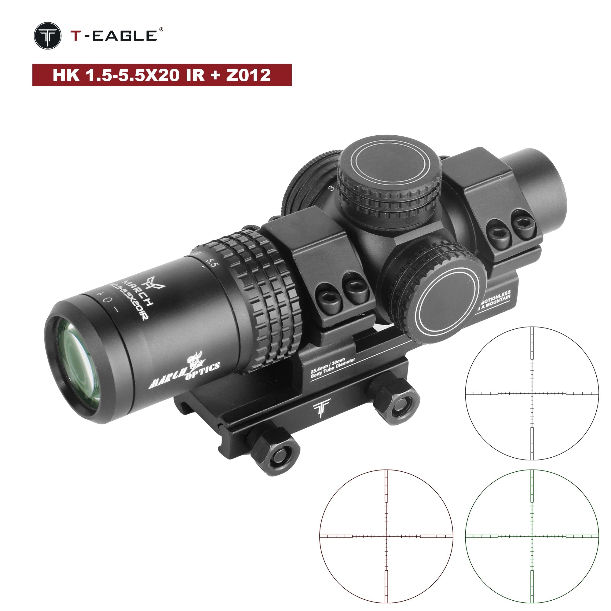 Tactical Rifle Scope 1.5-5.5x20IR Adjustable Illuminated Reticle - Compact Airsoft Hunting Scope for PCP Airgun, Shooting & Outdoor Sports | Perfect for Target Practice, Hunting, and Airsoft Battles