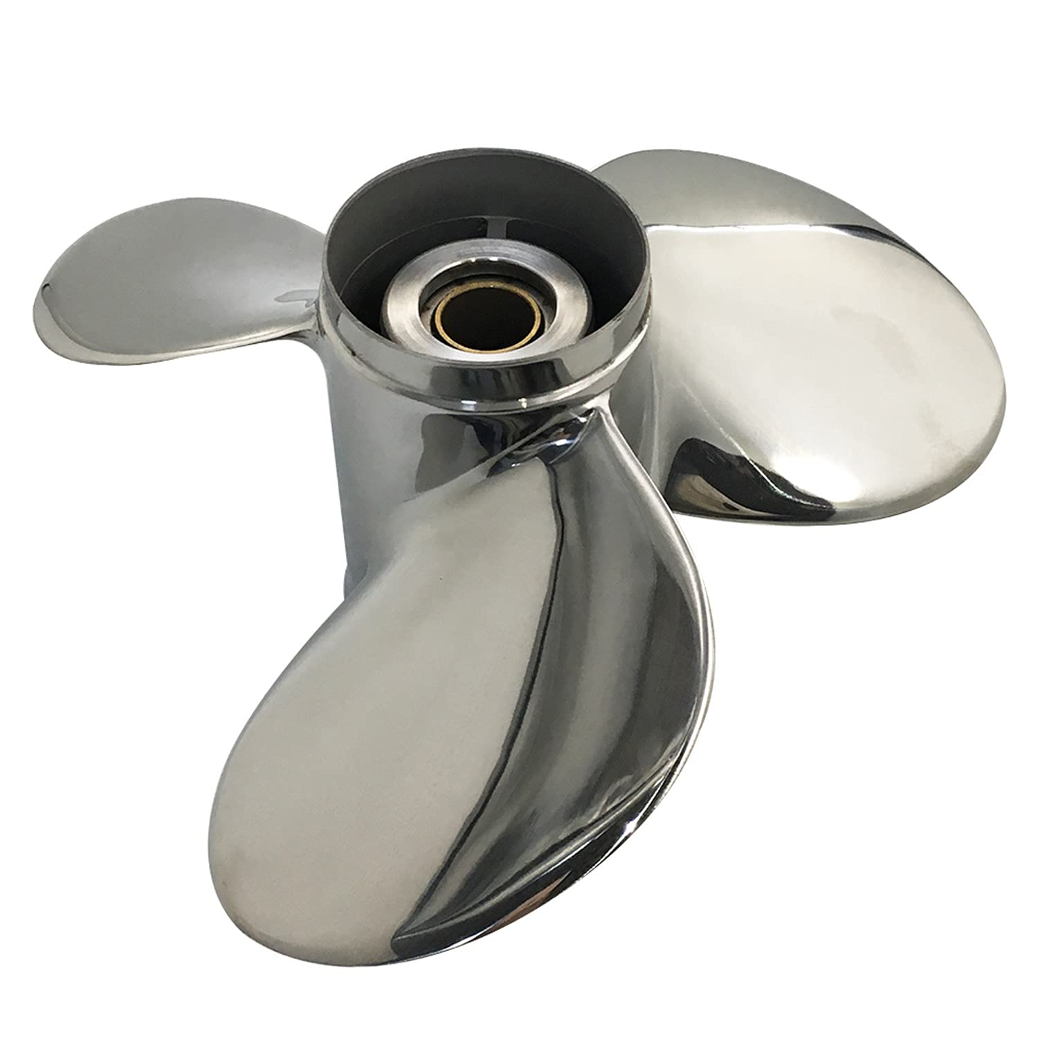 CAPTAIN Stainless Steel Propeller for Honda Outboard Engine 8hp 9.9hp 15hp 20hp - 8 Tooth Spline 58133-ZV4-010AH - Perfect for Fishing, Boating & Marine Activities