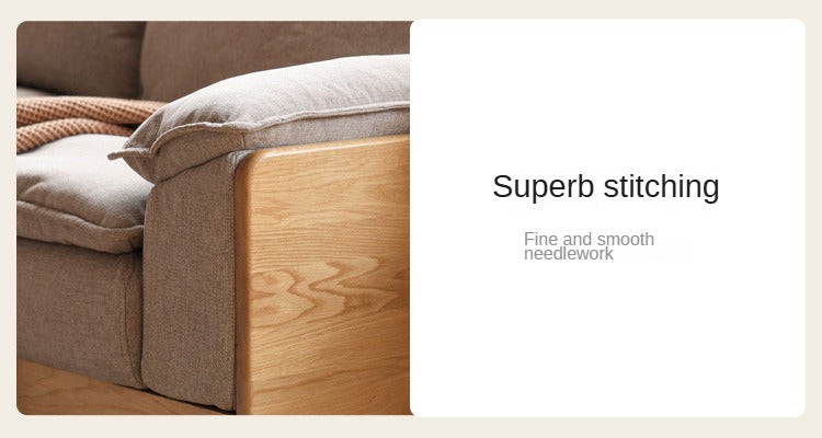 Solid Oak Wood Straight Sofa - Modern & Durable Hardwood Sofa for Living Room, Office, or Lounge - Perfect for Home Decor and Comfortable Seating