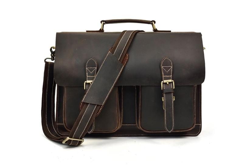 Premium Genuine Leather Messenger Bag for Men - Stylish Brown Satchel Briefcase for Work, Travel & Business (Ideal for Office, Commuting & Daily Use)