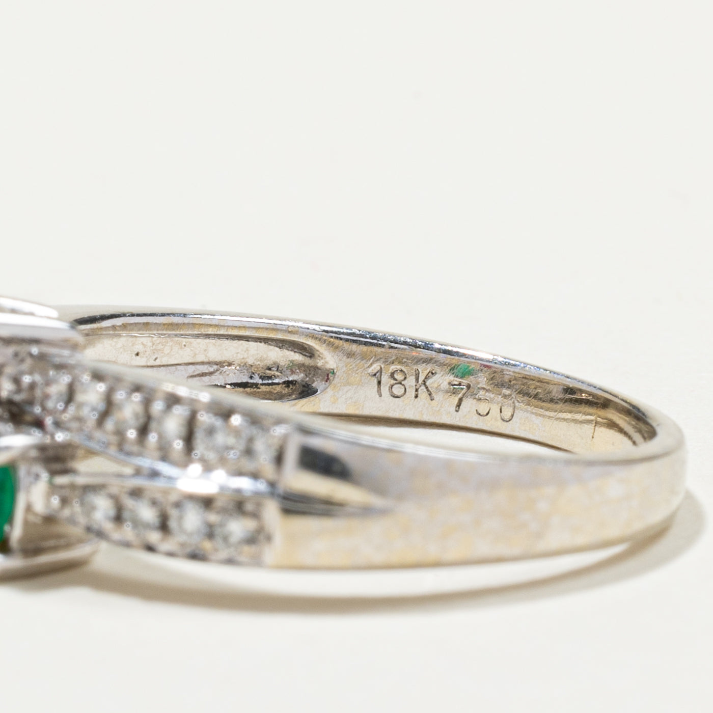 Toi et Moi Emerald Ruby Diamond Ring - 0.24ct Emerald, 0.10ct Ruby & 0.18ctw Diamonds - Size 7.5 - Elegant Engagement, Anniversary or Gift Jewelry for Women