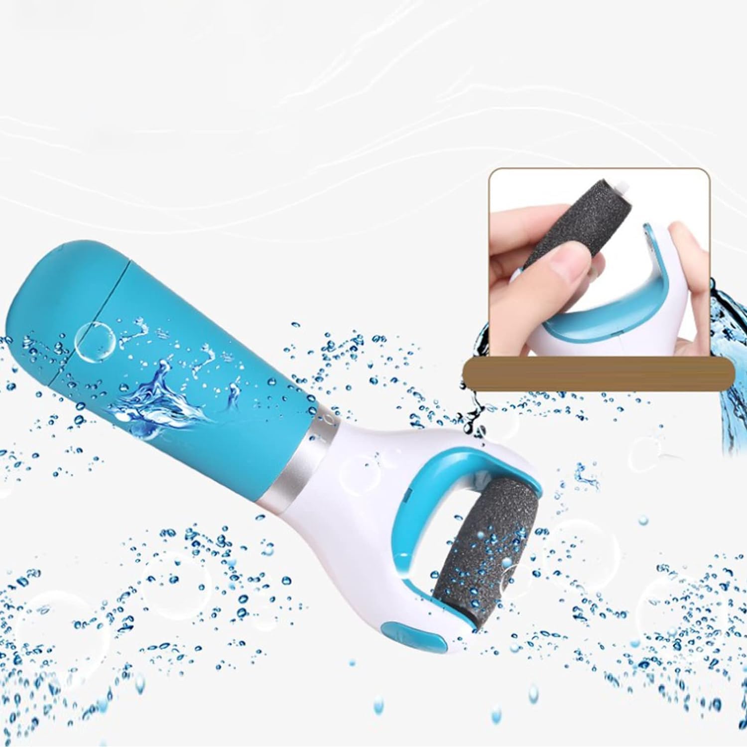 2V BROTHES Electric Callus Remover & Foot Scrubber - Automatic Pedicure Tool for Dead Skin Removal, Portable Foot Grinder with Massage Function - Perfect for Home Spa, Pedicure, and Foot Care (Blue)
