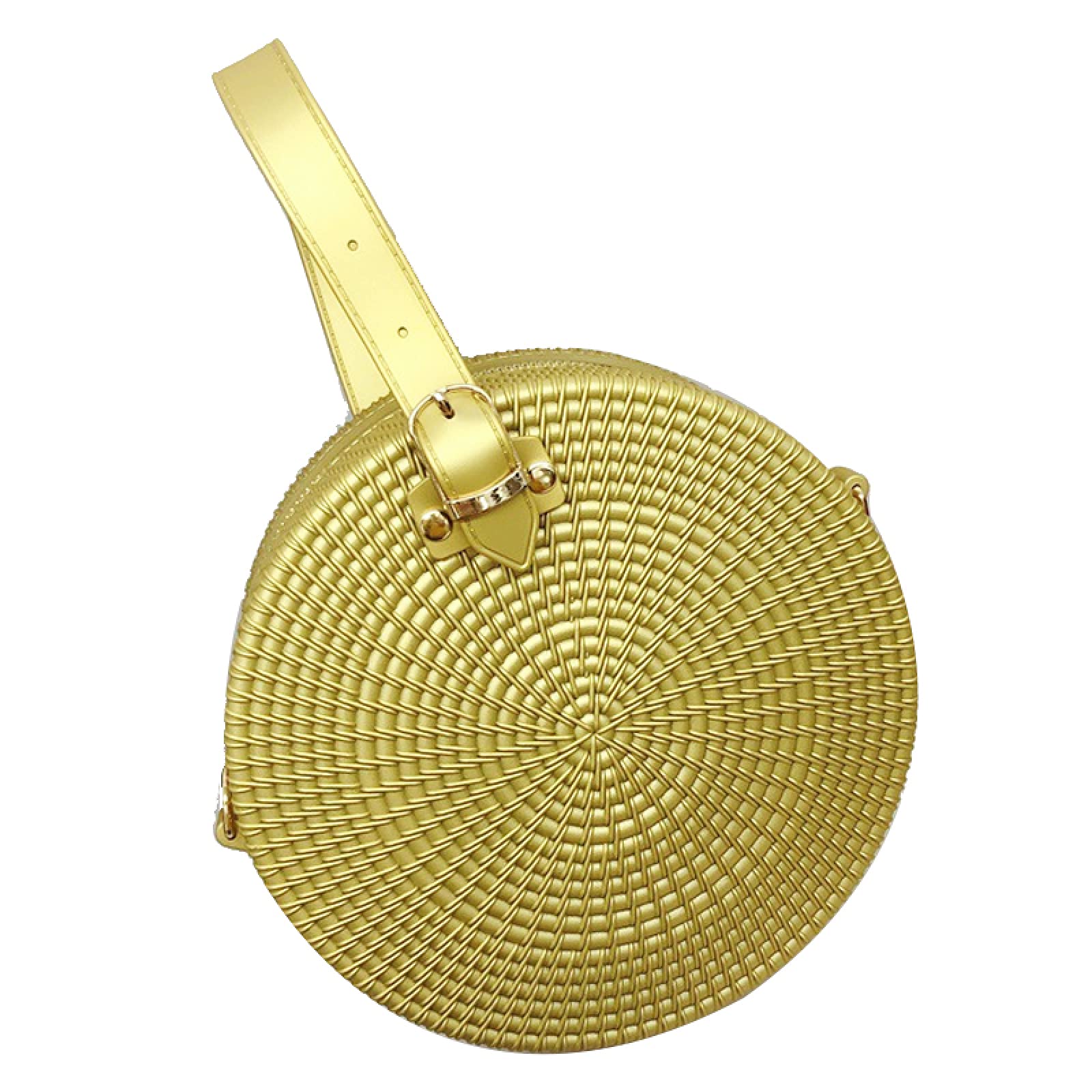 QIANJINGCQ Women's Fashion Woven Shoulder Bag - Elegant Plain Messenger Purse in Gold | Perfect for Work, Travel & Everyday Use