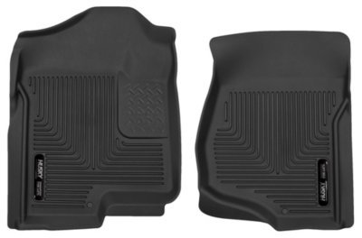 Husky Liners X-act Contour 53101 All-Weather Floor Mats - Black Molded Floor Liners for First Row (2-Piece Set) | Durable Protection for Trucks & SUVs in Rain, Snow & Mud