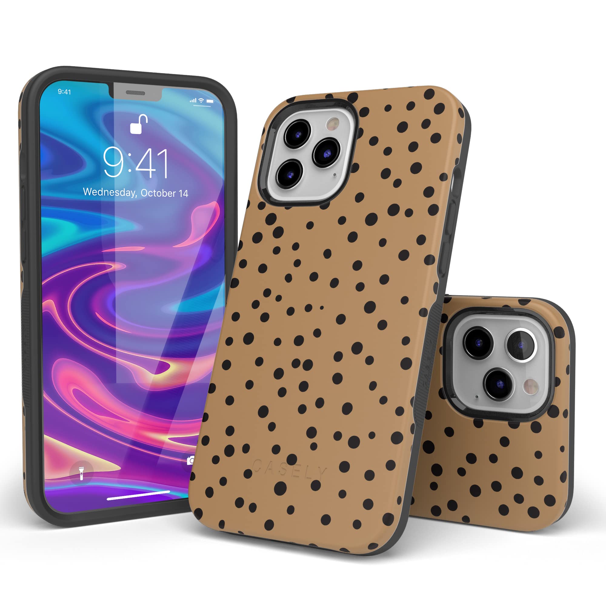 Casely iPhone 12 Pro Max Case - Stylish Dotted Animal Print Protective Cover | Trendy Phone Case for Women & Men | Perfect for Everyday Use, Work & Travel