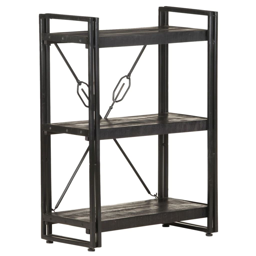 QZZCED 3-Tier Bookcase - Solid Mango Wood Bookshelf for Bedroom, Living Room, Study | 23.6