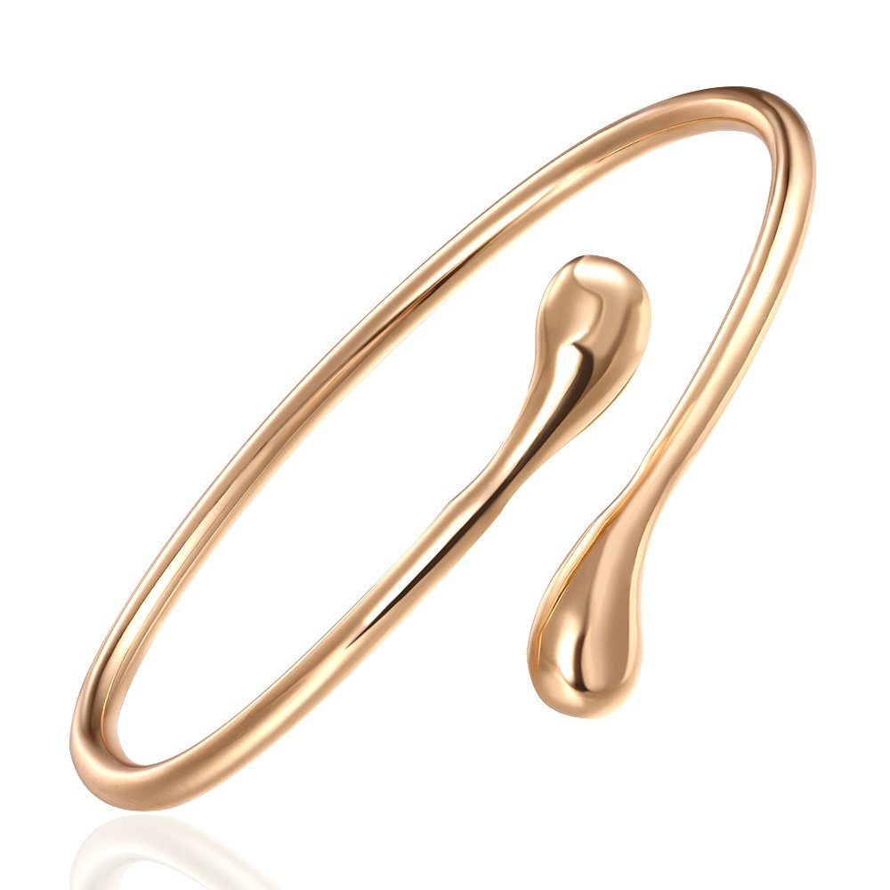 14K Gold Plated Adjustable Bangle Bracelet for Women - Elegant Arm Cuff Jewelry for Parties, Weddings & Special Occasions