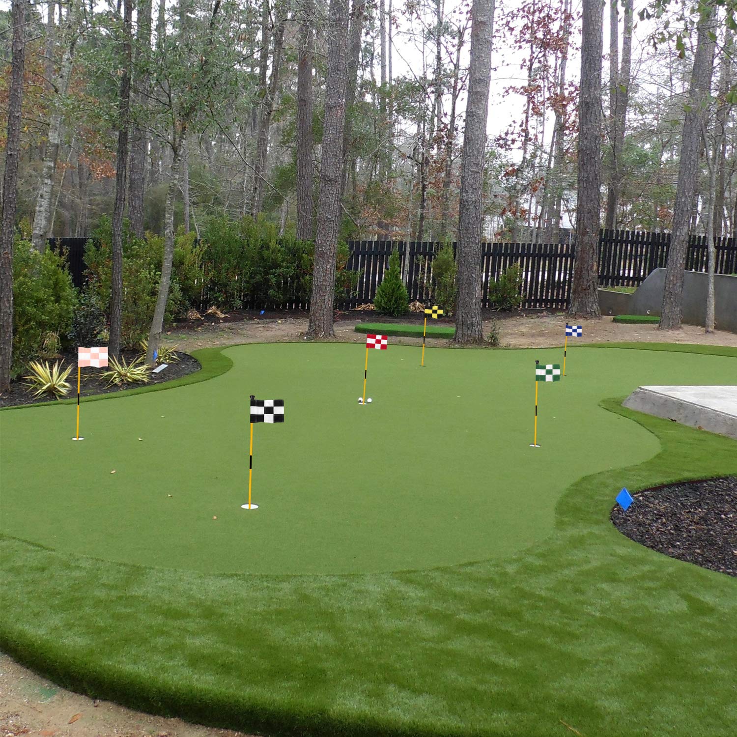 KINGTOP 3ft Mini Golf Flagstick - Double-Sided Numbered Putting Green Flag for Yard Practice | Portable 2-Section Golf Pin Flag & Hole Cup Set | Perfect for Backyard Training, Indoor Putting & Golf Gifts