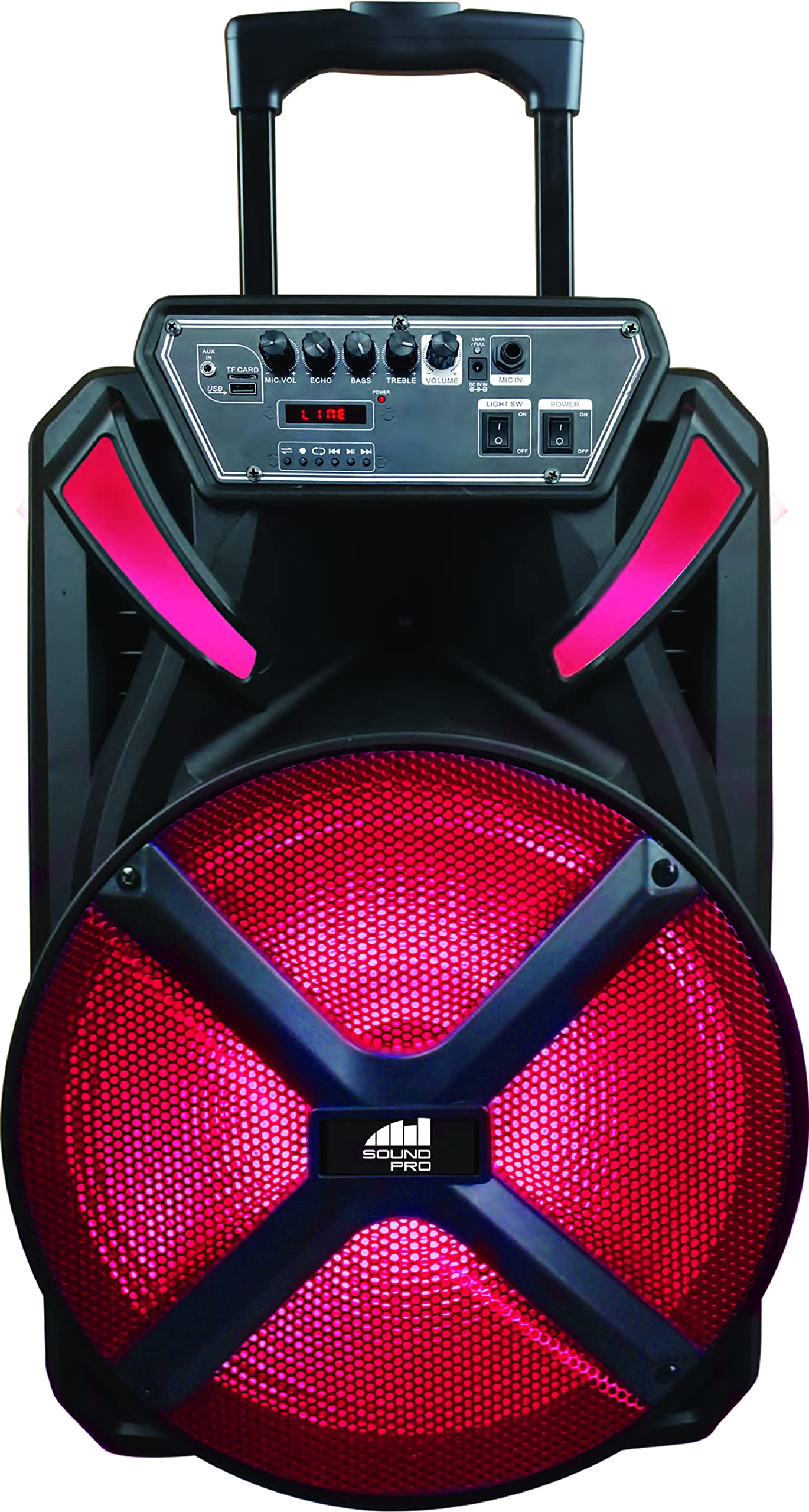 Portable 15-inch Bluetooth Party Speaker with Disco Lights | Naxa Electronics NDS-1536 | 2 Hours Playtime, Mic, FM Radio, USB/SD/AUX Inputs | Perfect for Outdoor Parties, DJ Events & Home Entertainment