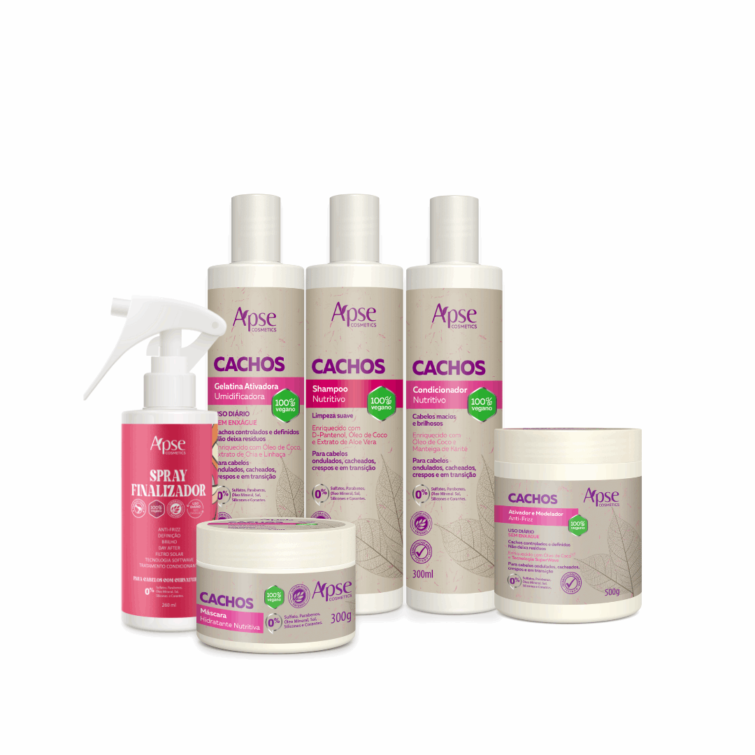 Apse Cosmetics Curly Hair Care Kit - Shampoo, Conditioner, Styling Gel, Hair Mask, Curl Activator & Finishing Spray (6-Piece Set) for Defined, Hydrated Curls | Perfect for Daily Styling & Special Occasions