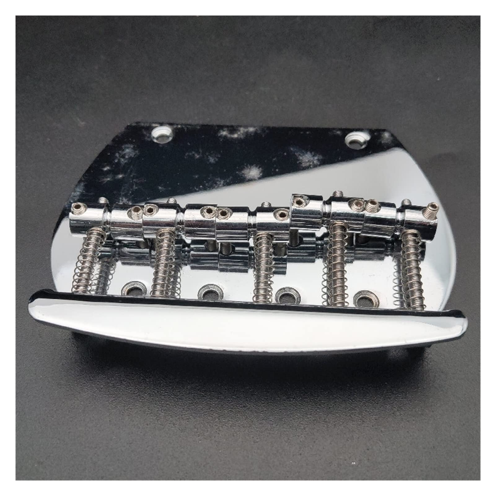 5-String Curved Bass Bridge - Heavy Duty Chrome Electric Bass Guitar Bridge for Enhanced Tone & Sustain | Perfect for Rock, Metal & Studio Recording