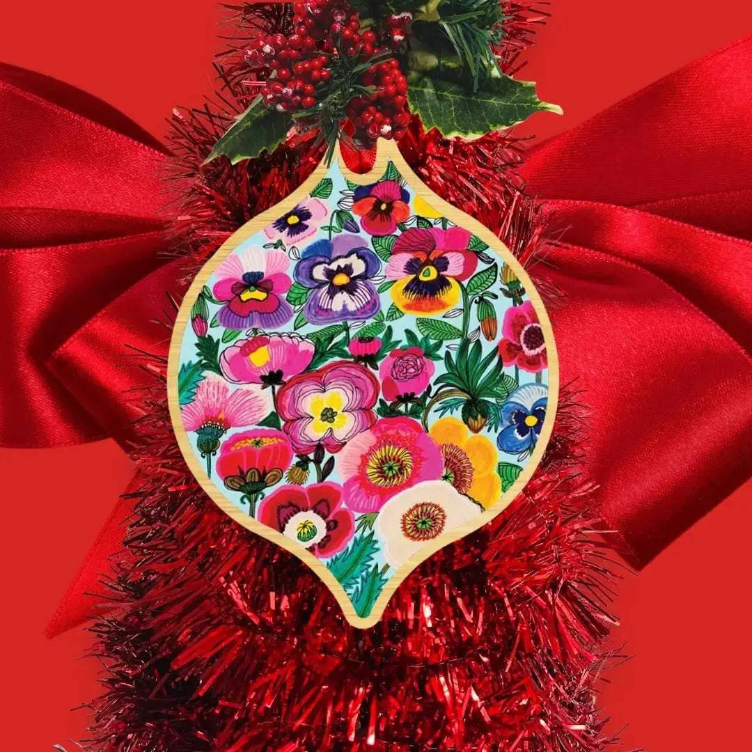 Pansy & Poppy Australian Christmas Card & Bauble Set - Festive Holiday Greeting Cards with Ornament for Xmas Decorations - Perfect for Home, Office & Gift Giving